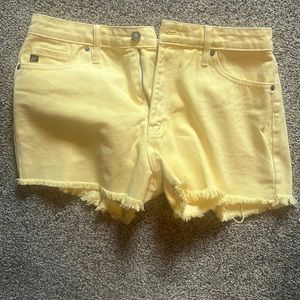 Kan Can yellow shorts frayed bottom